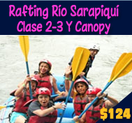Rafting R&iacute;o Sarapiqu&iacute; Clase 2-3 y Canopy tours